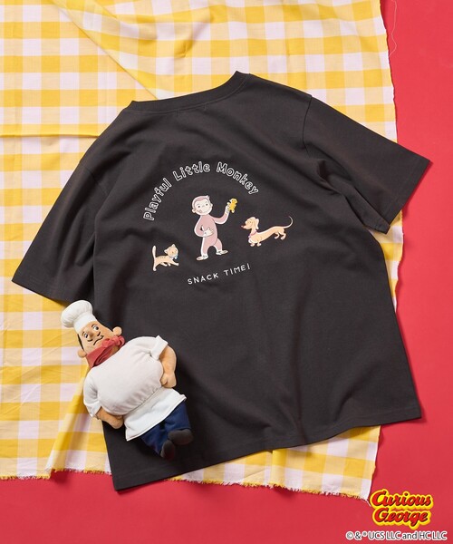tシャツ 「おさるのジョージ」 バックプリントTシャツ/ビッグシルエットTシャツ レディース FREAK'S STORE tシャツ 「おさるのジョージ」 バックプリントT