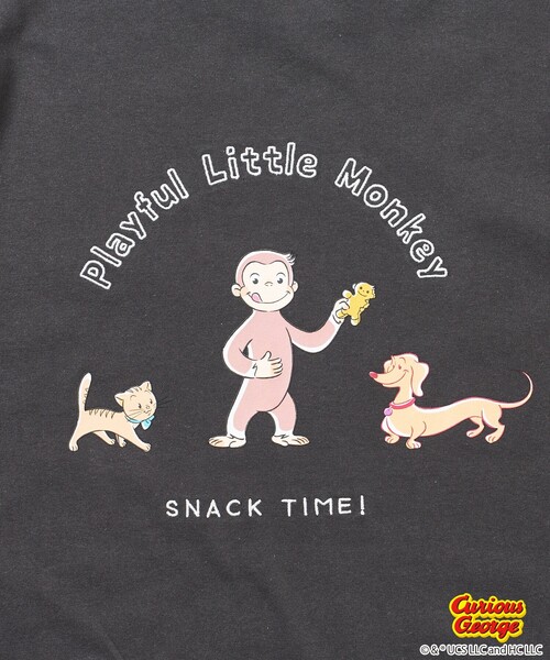 おさるのジョージ」 キャット & ドッグ バックプリントTシャツ