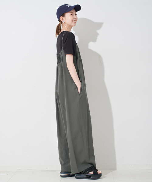 SLOBE IENA（スローブイエナ）の「タックキャミサロペット（サロペット/オーバーオール・レディース・チャコールグレー/ネイビー・36/38）」の7枚目の写真