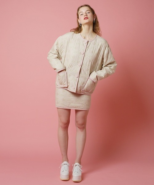 HONEY MI HONEY（ハニーミーハニー）の「reversible flower quilting jacket（ブルゾン・レディース・ベージュ・FREE）」の8枚目の写真