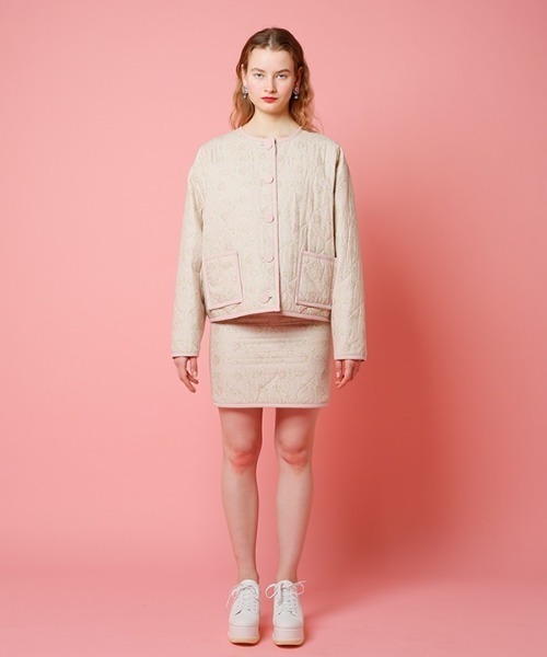 HONEY MI HONEY（ハニーミーハニー）の「reversible flower quilting jacket（ブルゾン・レディース・ベージュ・FREE）」の5枚目の写真
