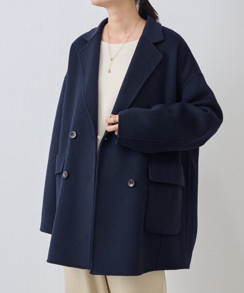 完売　plage BRILL ピーコート　ネイビー 完売 plage BRILL ピーコート ネイビー - メルカリ