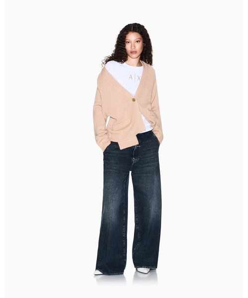 ARMANI EXCHANGE(アルマーニエクスチェンジ)の「【A|X アルマーニ エクスチェンジ】<オンライン限定>ヴァージンウールミックス ゴールドボタン ニットカーディガン(カーディガン/ボレロ・レディース・ベージュ・LARGE/MEDIUM/SMALL/X-LARGE/X-SMALL)」の3枚目の写真