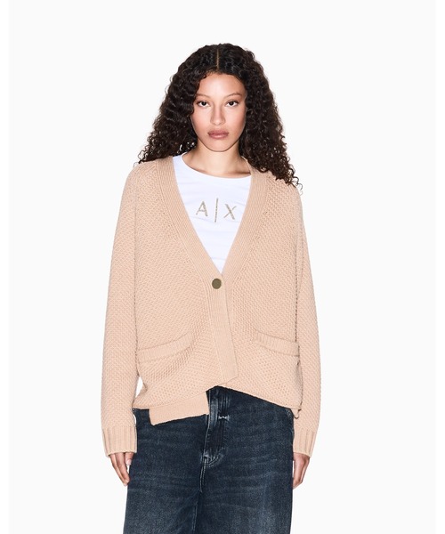 ARMANI EXCHANGE(アルマーニエクスチェンジ)の「【A|X アルマーニ エクスチェンジ】<オンライン限定>ヴァージンウールミックス ゴールドボタン ニットカーディガン(カーディガン/ボレロ・レディース・ベージュ・LARGE/MEDIUM/SMALL/X-LARGE/X-SMALL)」の5枚目の写真