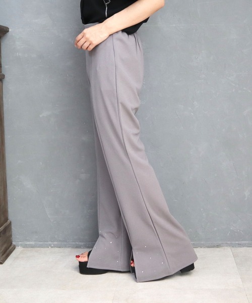 CECIL McBEE(セシルマクビー)の「ラインストーン付カットフレアパンツ(その他パンツ・レディース・ダークグレー/ブラック・LARGE/MEDIUM)」の8枚目の写真