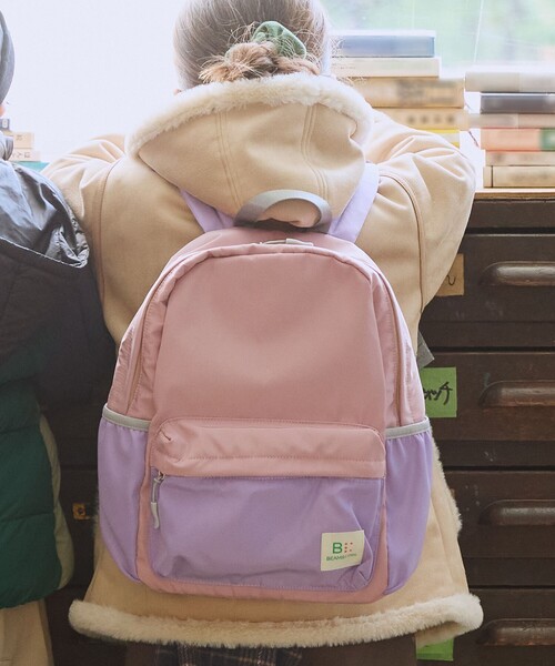 BEAMS mini（ビームスミニ）の「カラー デイパック 2025FW（バックパック/リュック・キッズ・オリーブ/ピンク/その他・ONE SIZE）」の3枚目の写真