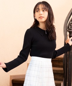 アシンメトリーリブニット（ニット/セーター）｜anuans（アニュアンス