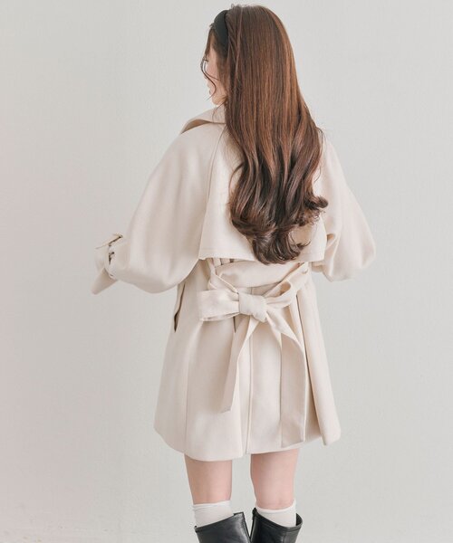 OLIVE des OLIVE（オリーブデオリーブ）の「【WEB限定】ミドルコート（ステンカラーコート・レディース・ブラック/アイボリー/グレー/ブラウン・FREE）」の10枚目の写真