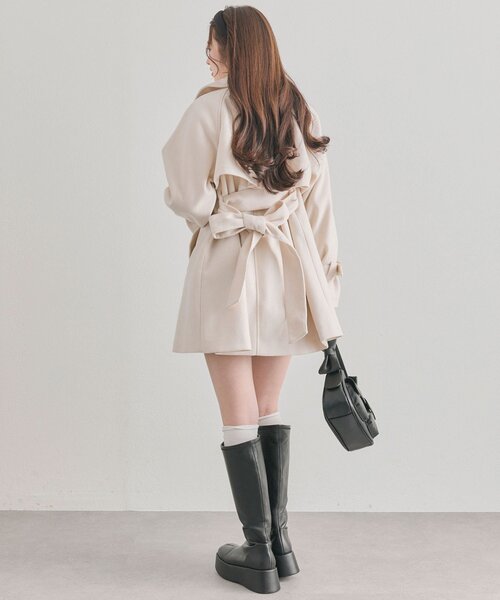 OLIVE des OLIVE（オリーブデオリーブ）の「【WEB限定】ミドルコート（ステンカラーコート・レディース・ブラック/アイボリー/グレー/ブラウン・FREE）」の12枚目の写真