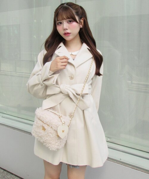 OLIVE des OLIVE（オリーブデオリーブ）の「【WEB限定】ミドルコート（ステンカラーコート・レディース・ブラック/アイボリー/グレー/ブラウン・FREE）」の13枚目の写真