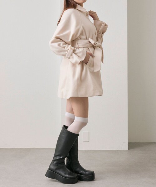 OLIVE des OLIVE（オリーブデオリーブ）の「【WEB限定】ミドルコート（ステンカラーコート・レディース・ブラック/アイボリー/グレー/ブラウン・FREE）」の22枚目の写真