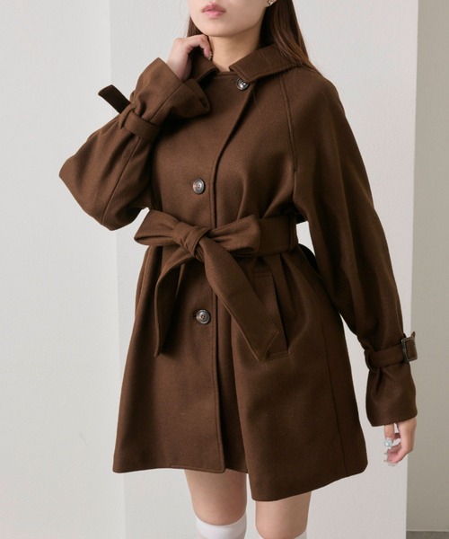 OLIVE des OLIVE（オリーブデオリーブ）の「【WEB限定】ミドルコート（ステンカラーコート・レディース・ブラック/アイボリー/グレー/ブラウン・FREE）」の6枚目の写真