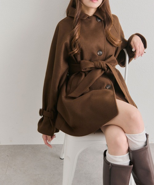 OLIVE des OLIVE（オリーブデオリーブ）の「【WEB限定】ミドルコート（ステンカラーコート・レディース・ブラック/アイボリー/グレー/ブラウン・FREE）」の7枚目の写真