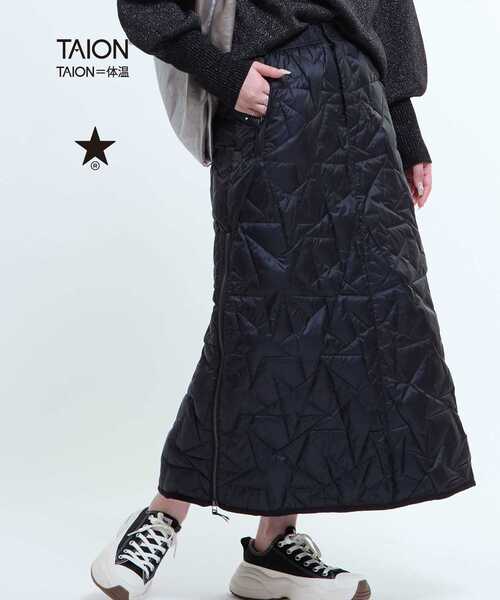 TAION(タイオン)の「【TAION】MILITARY STAR★ QUILTING SKIRT(スカート・レディース・ブラック/ベージュ/オリーブ・FREE)」の2枚目の写真
