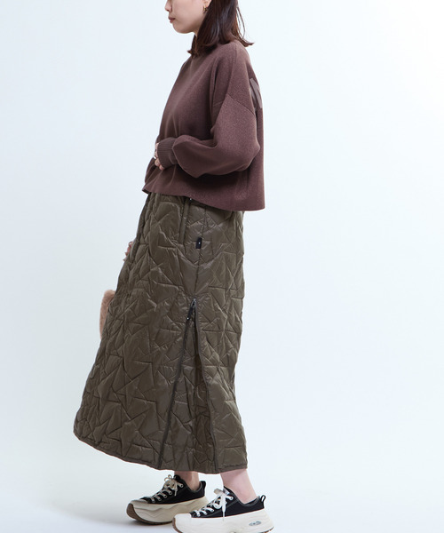 TAION(タイオン)の「【TAION】MILITARY STAR★ QUILTING SKIRT(スカート・レディース・ブラック/ベージュ/オリーブ・FREE)」の8枚目の写真