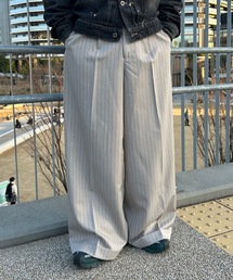 MandO（Auntie Rosa）（エムオー）の「アソートバギーロールアップワイドパンツ/ストライプ&チェック&無地（スラックス）」