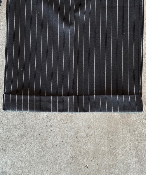 超美品】 MandO ストライプロールアップワイドスラックス MandO