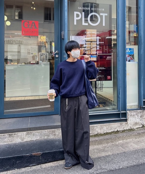 MandO（Auntie Rosa）（エムオー）の「アソートバギーロールアップワイドパンツ/ストライプ&チェック&無地（スラックス・メンズ・ネイビー系1/ネイビー系/ブラウン系その他2/ブラック系その他/グレー系その他2/ブラウン系その他/ブラック/グレー系その他3/ベージュ系その他/ネイビー系2・LARGE/MEDIUM/SMALL）」の20枚目の写真