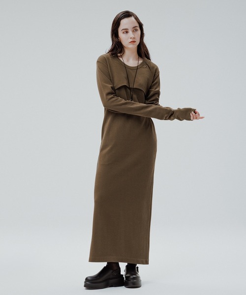 Adam et rope Wフェイスジャージーセットロンパース 36 ブラック ADAM ET ROPE'｜【サステナブル】Wフェイスジャージーセット