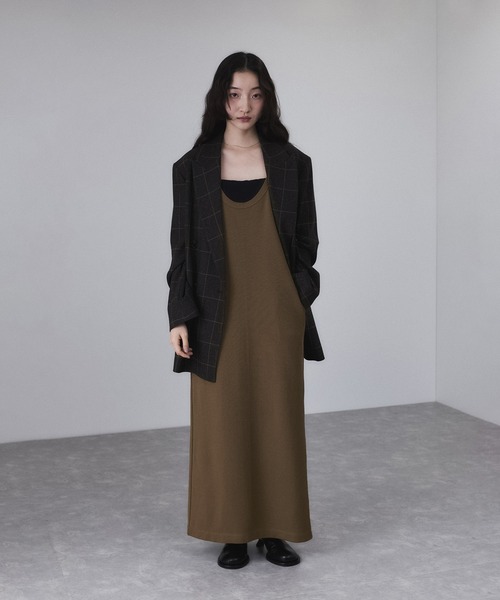 ADAM ET ROPE'（アダムエロペ）の「【サステナブル】Wフェイスジャージーセットワンピース（ワンピース・レディース・ブラウン/ブラック・36/38）」の10枚目の写真