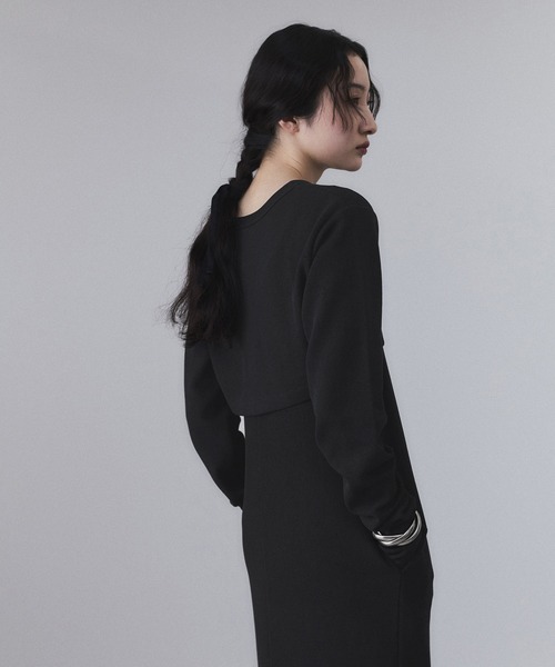 ADAM ET ROPE'（アダムエロペ）の「【サステナブル】Wフェイスジャージーセットワンピース（ワンピース・レディース・ブラウン/ブラック・36/38）」の19枚目の写真