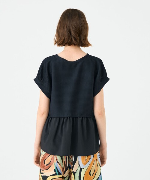 BALLSEY（ボールジィ）の「アイレットジャージー ソフトVネックプルオーバー（Tシャツ/カットソー・レディース・ホワイト/ブラック・S）」の6枚目の写真