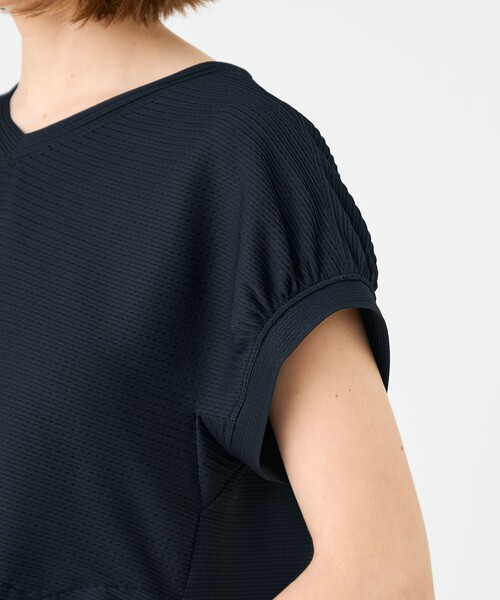 BALLSEY（ボールジィ）の「アイレットジャージー ソフトVネックプルオーバー（Tシャツ/カットソー・レディース・ホワイト/ブラック・S）」の8枚目の写真