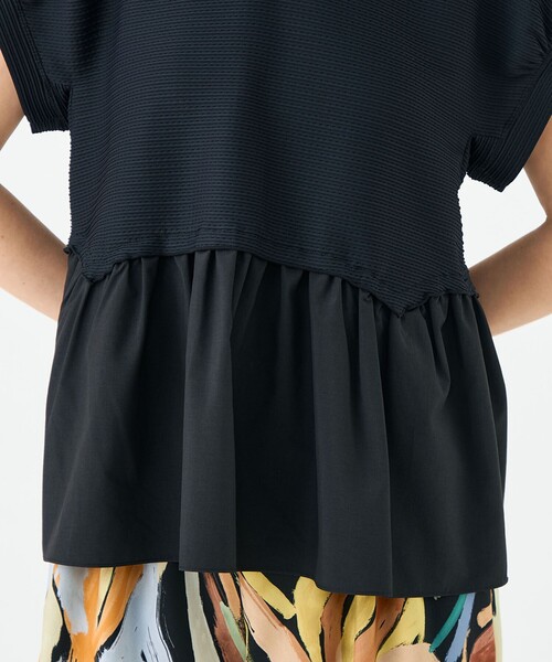 BALLSEY（ボールジィ）の「アイレットジャージー ソフトVネックプルオーバー（Tシャツ/カットソー・レディース・ホワイト/ブラック・S）」の9枚目の写真