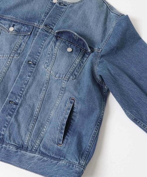 ノーカラーオーバーサイズGジャン（デニムジャケット）｜URBAN