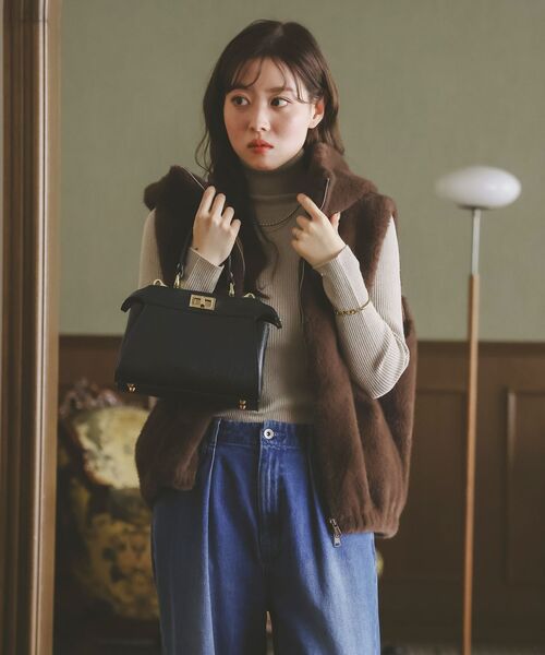 le.coeur blanc（ルクールブラン）の「MILLELA FIRENZEダブルオープニングバッグ（ショルダーバッグ・レディース・モカ/ブラック・FREE）」の15枚目の写真