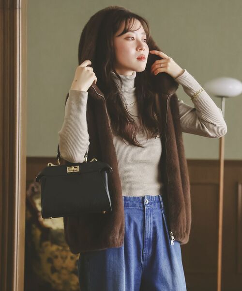 le.coeur blanc（ルクールブラン）の「MILLELA FIRENZEダブルオープニングバッグ（ショルダーバッグ・レディース・モカ/ブラック・FREE）」の16枚目の写真