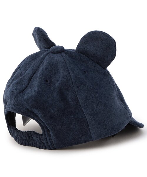 Ampersand（アンパサンド）の「くま耳ベビーキャップ（キャップ・キッズ・ネイビー/ベージュ・48/46）」の6枚目の写真