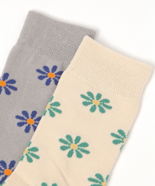 LAKOLE（ラコレ）の「フラワーロングソックス / 579861（ソックス/靴下・レディース・ネイビー/アイボリー/グレー/ライトグレー/ライトブルー・FREE）」の10枚目の写真