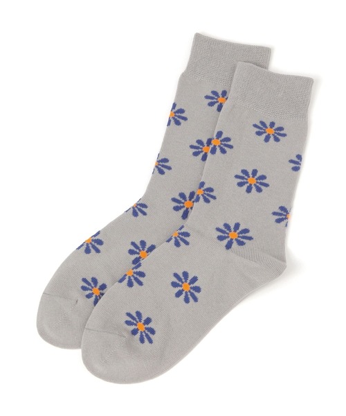 LAKOLE（ラコレ）の「フラワーロングソックス / 579861（ソックス/靴下・レディース・ネイビー/アイボリー/グレー/ライトグレー/ライトブルー・FREE）」の12枚目の写真