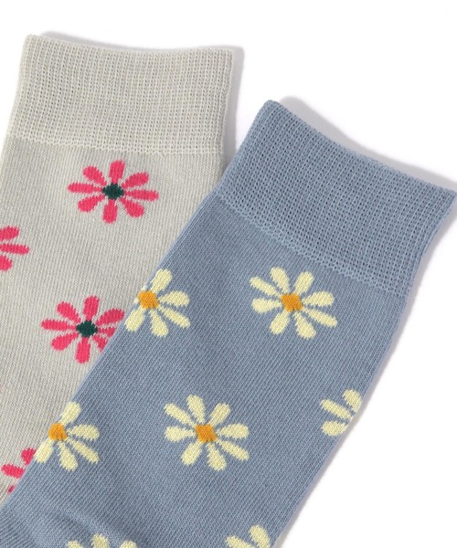LAKOLE（ラコレ）の「フラワーロングソックス / 579861（ソックス/靴下・レディース・ネイビー/アイボリー/グレー/ライトグレー/ライトブルー・FREE）」の14枚目の写真