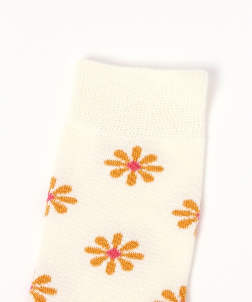 LAKOLE（ラコレ）の「フラワーロングソックス / 579861（ソックス/靴下・レディース・ネイビー/アイボリー/グレー/ライトグレー/ライトブルー・FREE）」の6枚目の写真