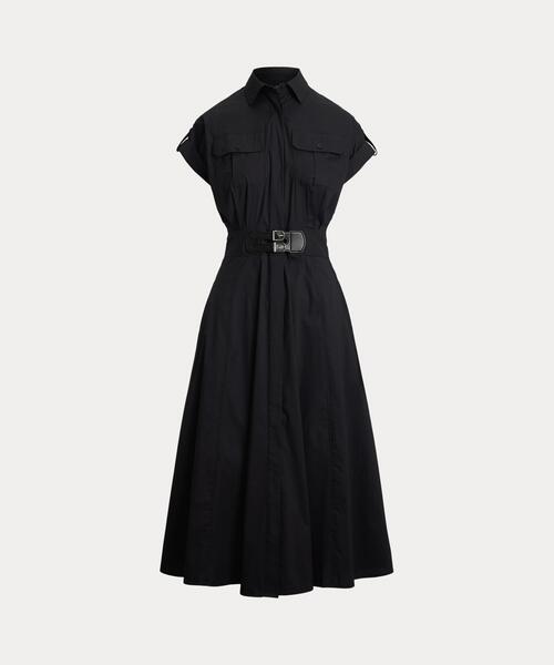 バックルトリム コットンブレンド シャツドレス（シャツ