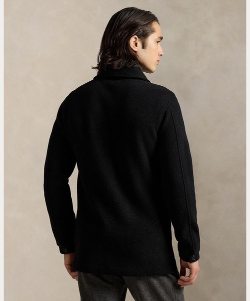 ☆ほぼ未使用☆ラルフローレン ウールジャケット ブラック レオパード セール】ウールブレンド ユーティリティ シャツ ジャケット