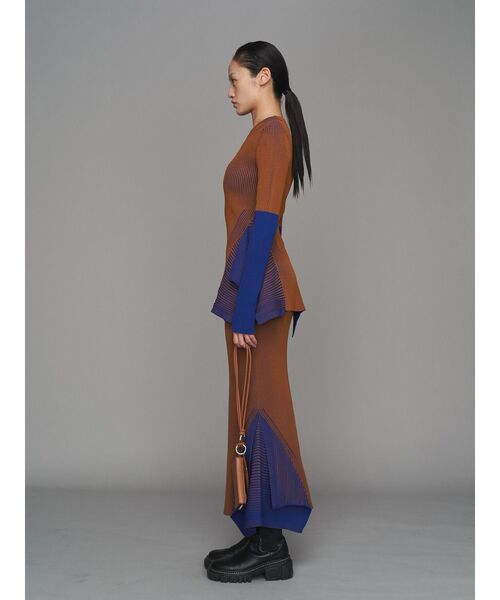 UN3D.（アンスリード）の「BI-COLOR RIB SKIRT / バイカラーリブスカート（スカート・レディース・キャメル/イエロー/ブラック・38/36）」の10枚目の写真