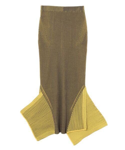 UN3D.（アンスリード）の「BI-COLOR RIB SKIRT / バイカラーリブスカート（スカート・レディース・キャメル/イエロー/ブラック・38/36）」の21枚目の写真