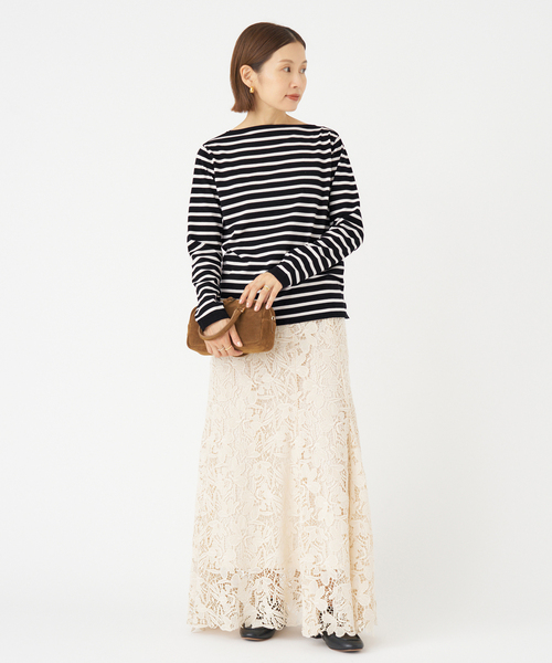 IENA(イエナ)の「《追加2》SEATTLEボーダープルオーバー(ニット/セーター・レディース・ブラック/ブラウン/コバルトブルー・FREE)」の5枚目の写真