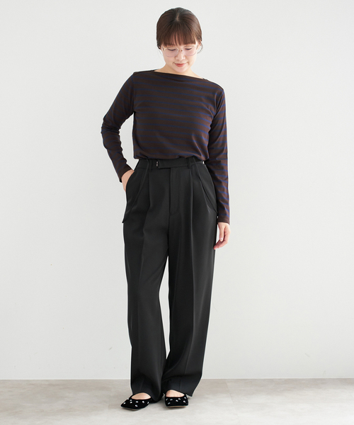 IENA(イエナ)の「《追加2》SEATTLEボーダープルオーバー(ニット/セーター・レディース・ブラック/ブラウン/コバルトブルー・FREE)」の6枚目の写真