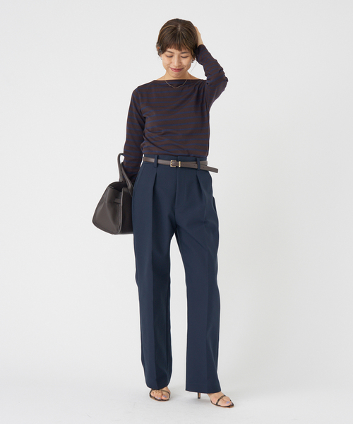 IENA(イエナ)の「《追加2》SEATTLEボーダープルオーバー(ニット/セーター・レディース・ブラック/ブラウン/コバルトブルー・FREE)」の7枚目の写真