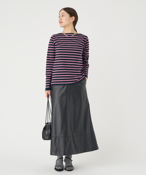 IENA(イエナ)の「《追加2》SEATTLEボーダープルオーバー(ニット/セーター・レディース・ブラック/ブラウン/コバルトブルー・FREE)」の9枚目の写真