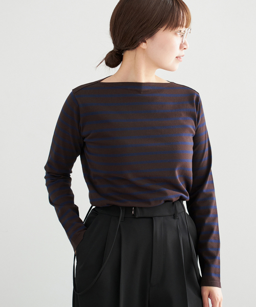 IENA(イエナ)の「《追加2》SEATTLEボーダープルオーバー(ニット/セーター・レディース・ブラック/ブラウン/コバルトブルー・FREE)」の22枚目の写真