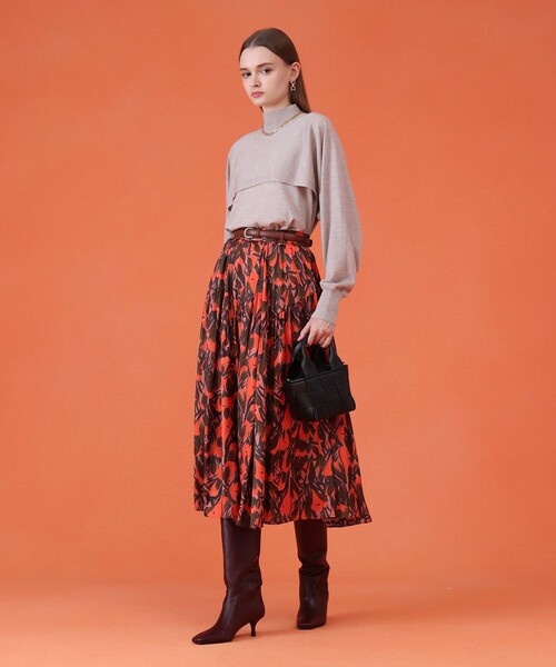 セール】【セットアップ対応商品】ペイントフラワープリントティアード