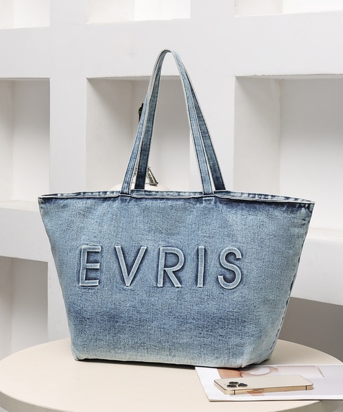 EVRIS（エヴリス）の「【EVRIS/エブリス】ロゴエンボス　ラージトートバッグ／A4収納可（トートバッグ・レディース・ブラック/ワンウォッシュ・FREE）」の17枚目の写真