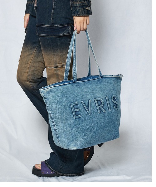 EVRIS（エヴリス）の「【EVRIS/エブリス】ロゴエンボス　ラージトートバッグ／A4収納可（トートバッグ・レディース・ブラック/ワンウォッシュ・FREE）」の18枚目の写真