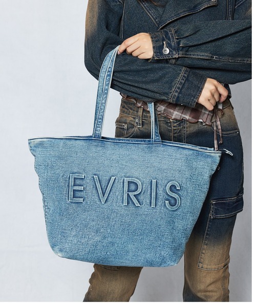 EVRIS（エヴリス）の「【EVRIS/エブリス】ロゴエンボス　ラージトートバッグ／A4収納可（トートバッグ・レディース・ブラック/ワンウォッシュ・FREE）」の20枚目の写真