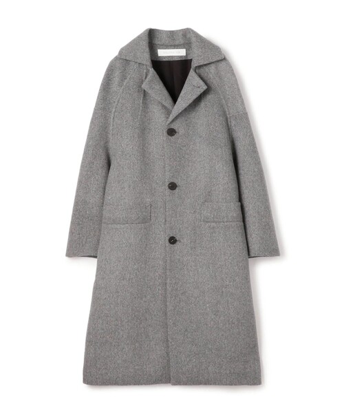 ウールダブルフェイス オーバルロングコート（チェスターコート